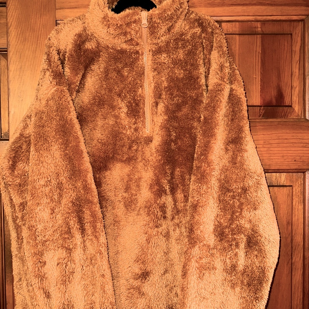 Forever 21 Fuzzy Quarter Zip Sweatshirt